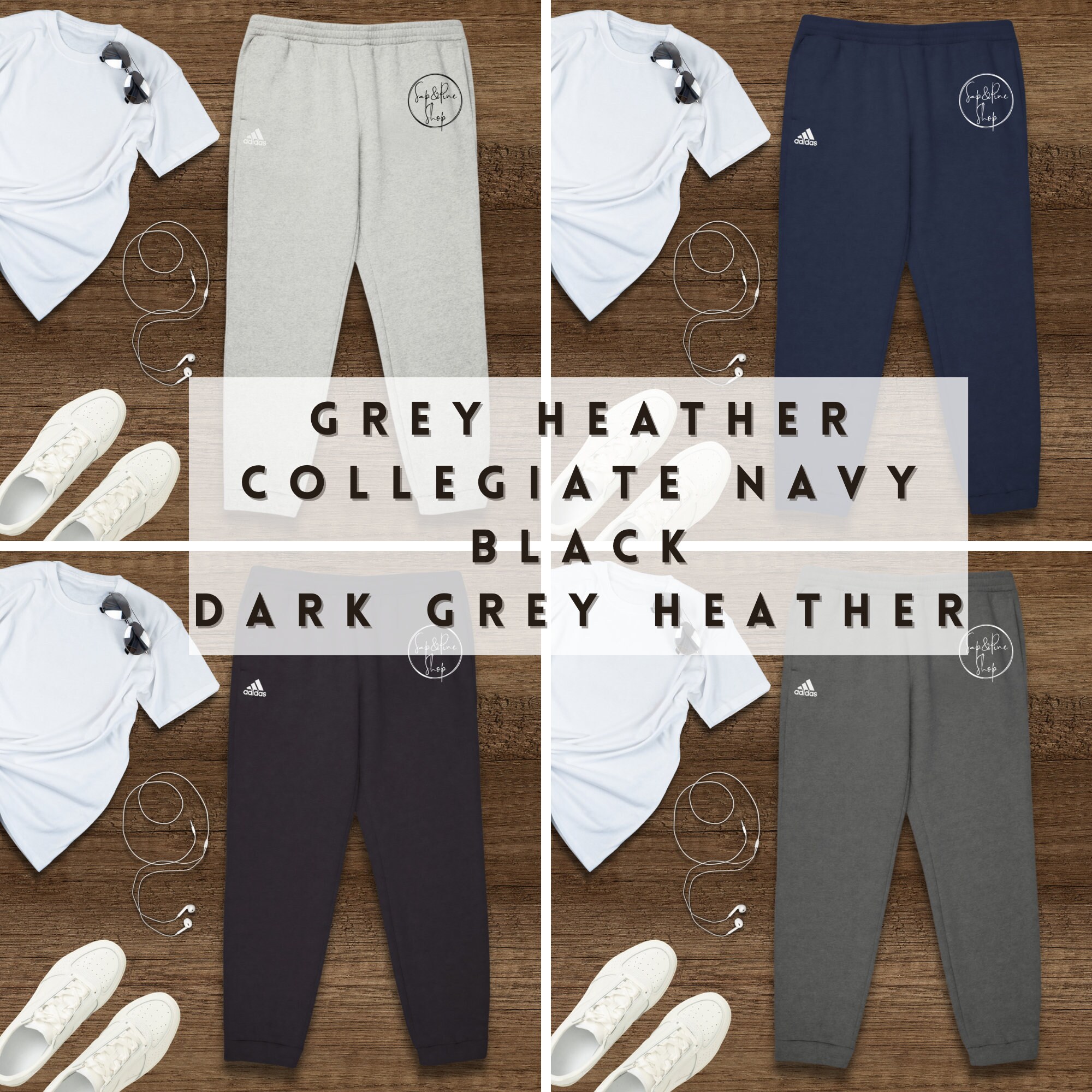 Digital Custom ADIDAS® A436 Unisex Fleece Joggers Mockup Bundle, A436 ...