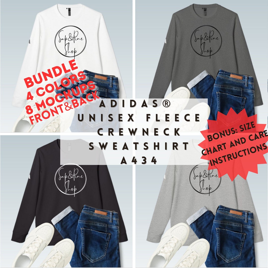 Digital Custom ADIDAS® A434 Unisex Sweatshirt Mockup Bundle, A434 Size ...