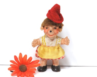 Vintage Hedgehog Dollhouse Doll/ Celluloid Hard Plastic Mecki Micki Girl Germany