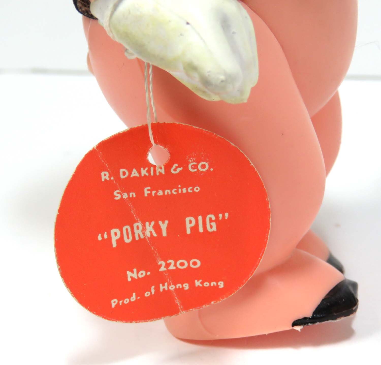 Dakin Porky Pig Vinyl Doll 1970 w Tag/ Vintage Warner Bros Looney
