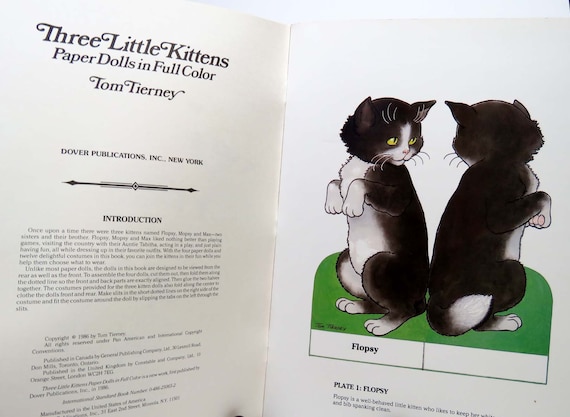 Three Little Kittens Paper Dolls Book / Vintage Tom Tierney