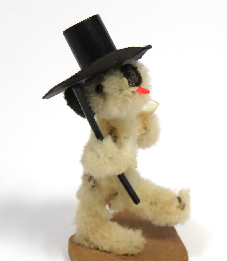 Vintage Chenille Tipsy Dog w Top Hat /& Martini Vintage Cocktail Bar Humor figurine Airedale Puppy Miniature