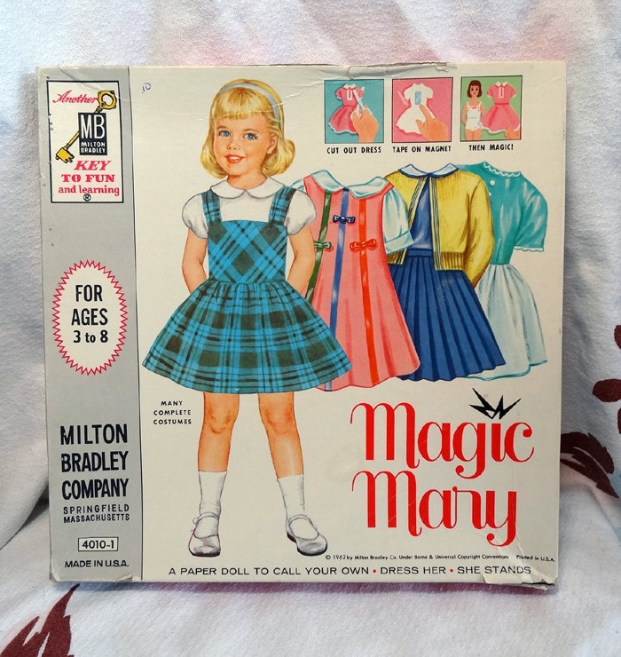 Vintage 1962 Magic Mary Paper Doll with Orig Stand in Etsy