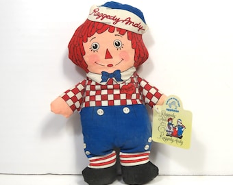 Applause Beanbag Raggedy Andy/ Fabric Cloth Doll with Tags