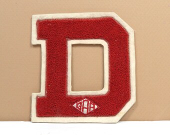 Vintage High School Letterman Sports Patch/ Red Letter D / Girls Athletic Association Oregon