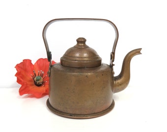 Vintage Copper Rothberg oy Turku Mini Teapot/ 1/3 Liter Toy Size/ Made in Finland / Goose Neck Spout, Swivel Handle