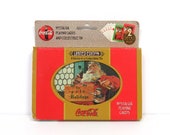 Coca Cola Nostalgia Playing Cards With Tin 1997 Sealed Double Deck Christmas Coke Santa Promotional Advertising