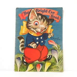 Vintage Children&#39;s Book &quot;The Bright-Eye Book&quot;/Milo Winter Baby Animals/ 1941 Softcover