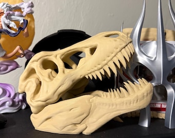 T. Rex Skull Sculpture – 3D Printed Dinosaur Fossil Replica, Decorative Desk Display, Dino Gift, Paleontology Decor, Medium Size