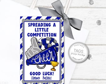 Cheer Competition Treat Tags, Good Luck Squad Favors, Editable, Instant Download