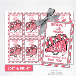 Etichette stampabili "Diffondere un po' di allegria per San Valentino", etichette modificabili per sacchetti di dolcetti allegri, etichette modificabili per bomboniere di compleanno allegre, download immediato