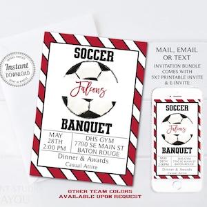 Editable End of Season Soccer Team Banquet Invitation, End of Season Party, Banquet Flyer, Instant Download, Printable Digital Template