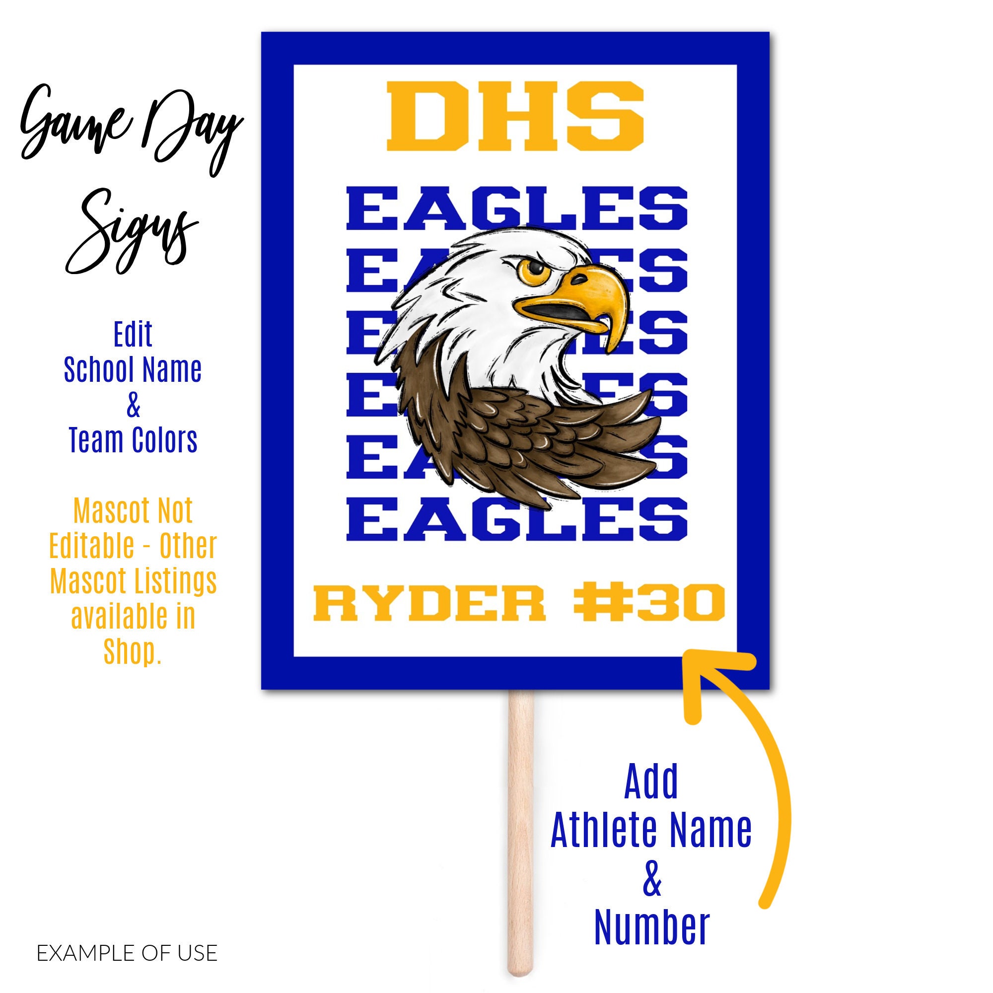 Eagles Mascot Locker Signs, Game Day Signs, Fan Signs, Pep Rally Signs ...