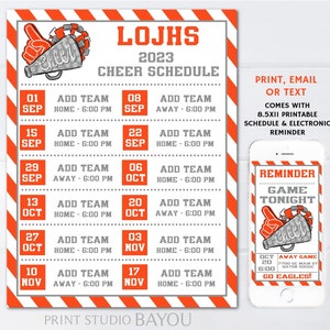 Customizable Cheer Schedule, Cheer Calendar, Cheerleading Competition ...