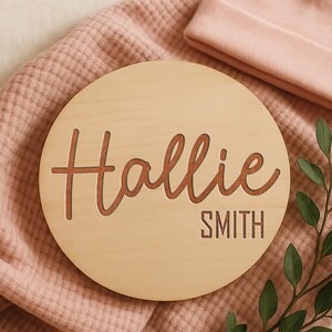 Personalized Baby Name Sign – Engraved Wood Nursery Decor
