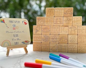 Baby Shower ABC Blocks Activity - DIY Alphabet Block Decorating Game for Baby Showers