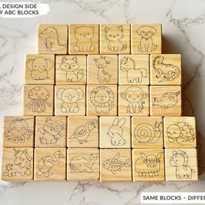 Animal Alphabet Wooden Blocks Baby Shower Activity: DIY Keepsake Game image 5