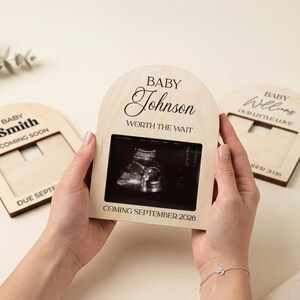 Personalized Pregnancy Announcement, Ultrasound Picture Frame, Baby Reveal Keepsake, Custom Sonogram Frame