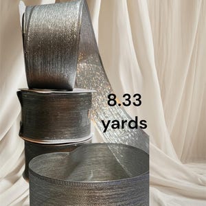 Silver Wire Edge Ribbon,2 1/2”  Holiday Ribbon. Christmas Ribbon, Ribbon for bow