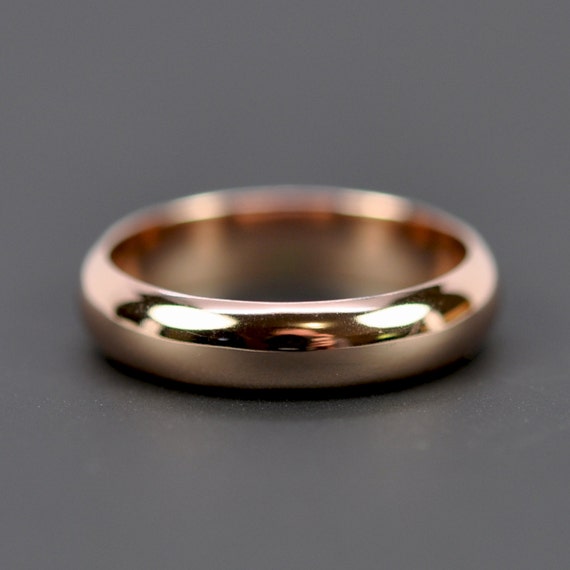 Rose Gold 4x1.5mm Half Round Ring 14K Smooth Polished Wedding Etsy