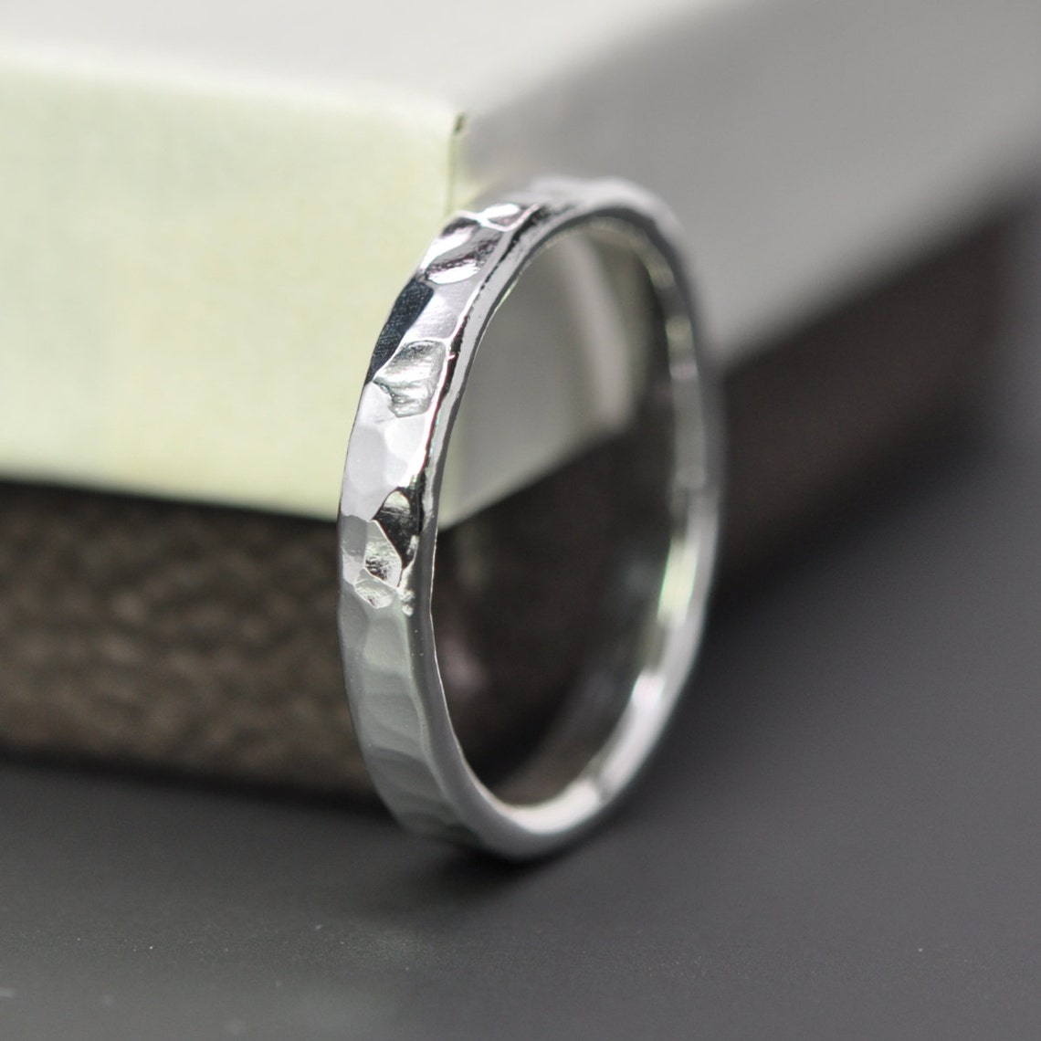Unisex Hammered Silver Ring Solid .999 Pure Silver Jewelry Etsy