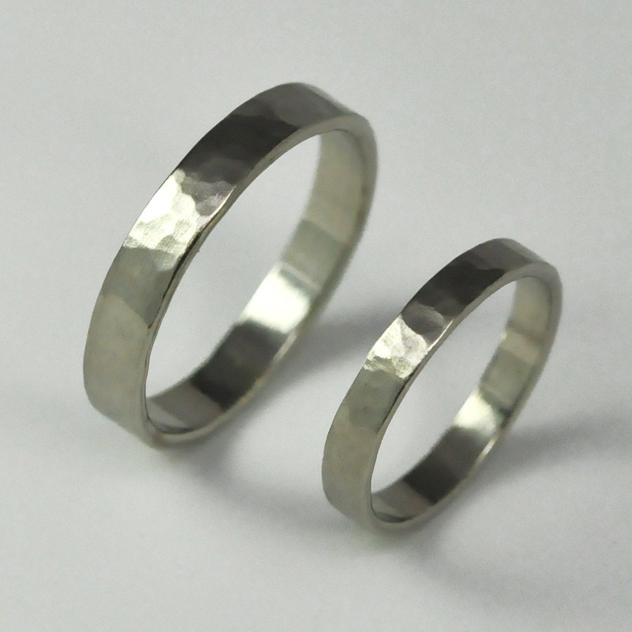 14k Palladium White Gold Perfect Wedding Ring Set 3mm and | Etsy