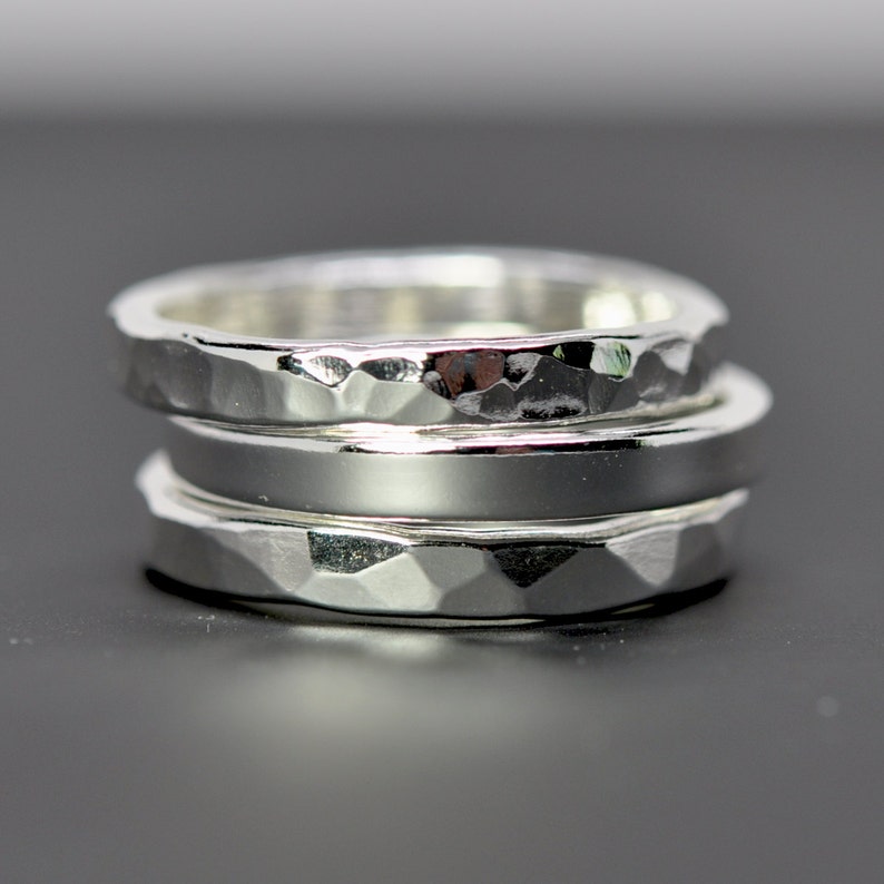 Stacking Silver Rings Pure Silver Eco Friendly Recycled Metal Etsy