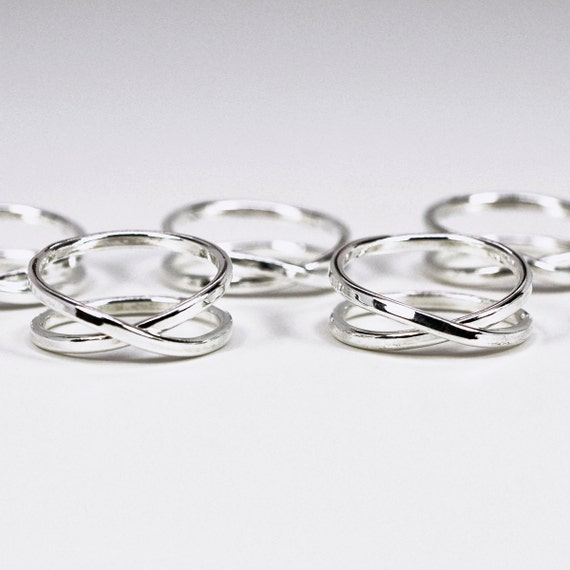 Bridesmaid Jewelry Silver Infinity Rings Set of 5 Eco Etsy