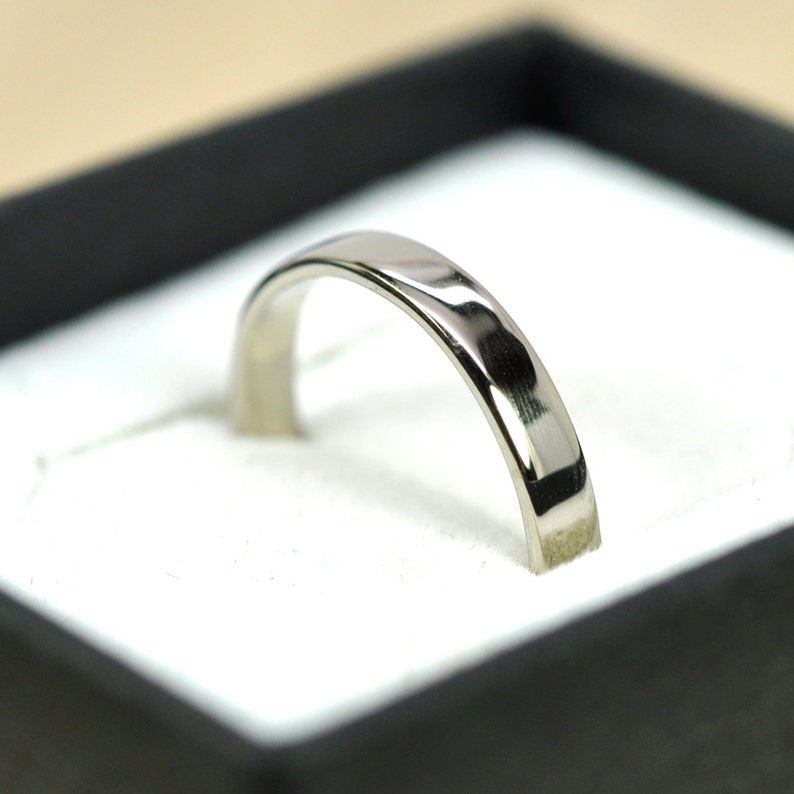 any size available 3mm Smooth Texture Wedding Ring 14K Palladium White Gold Band Rutledge Jewelers