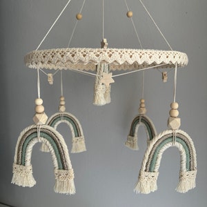 Macrame rainbow mobile lovingly handmade, gift for birth, handmade, rainbow, different colors