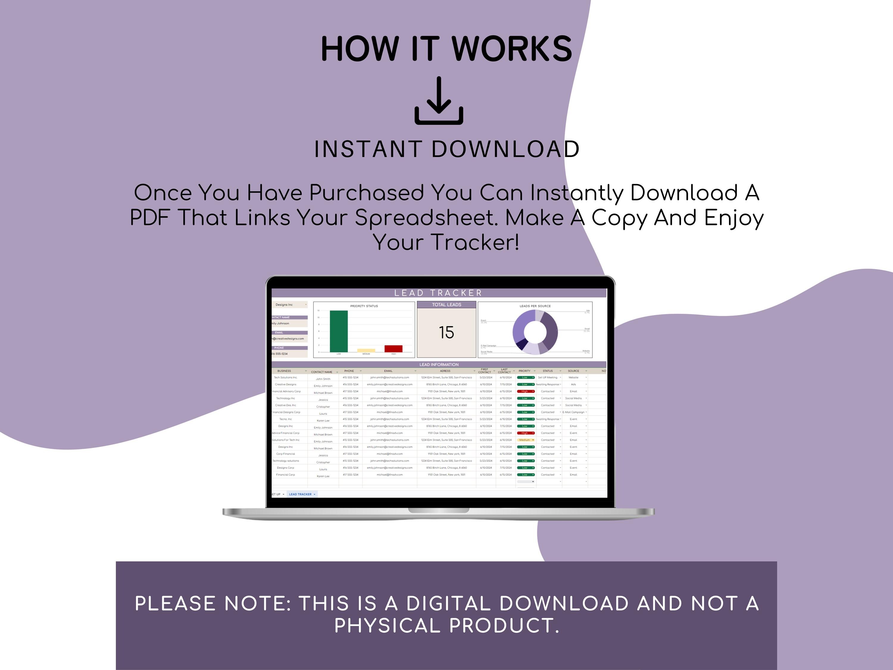 Lead Tracker Google Sheets | Digital Client Management | Communication ...