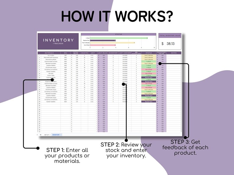 Total Inventory Excel Inventory Tracker for Google Sheets | Small Business Inventory ...