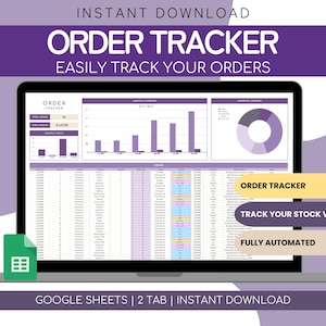 Order Tracker Google Sheets | Monthly Sales Log | Monthly Order Status Management Small Business Spreadsheet | Order Log Spreadsheet