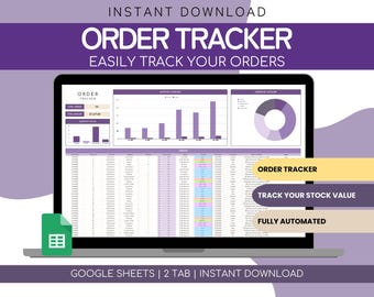 Bestell-Tracker Google Sheets | Monatliches Umsatzbuch | Monatliches Bestellstatus-Minimum für kleine Unternehmen | Bestelltabelle