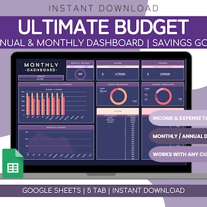 Budget Google Sheets Monthly Template | Simple Budget Spreadsheet For Google Sheets | Budget Tracker Template Google Sheets Paycheck Budget