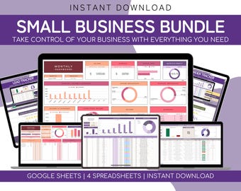 Small Business Bunde Google Sheets | Small Business Planner Bundle Small Business Template Business Bookkeeping Spreadsheet Business Budget