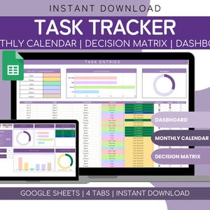 Task Tracker  Google Sheets Template, Daily Task Priority Planner Spreadsheet To-Do List Tracker Google Sheets, Digital To Do List Google
