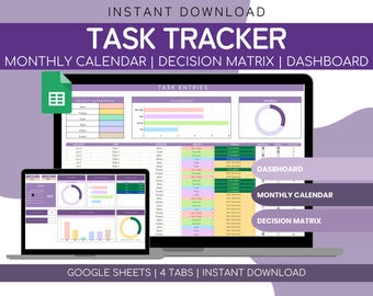 Task Tracker  Google Sheets Template, Daily Task Priority Planner Spreadsheet To-Do List Tracker Google Sheets, Digital To Do List Google