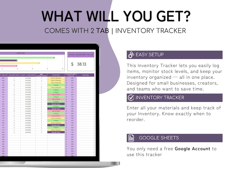 Inventory Tracker for Google Sheets | Small Business Inventory ...