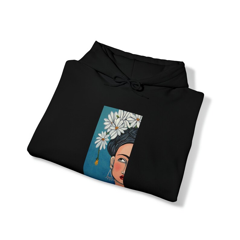Frida with Daisies Unisex Heavy Blend Hooded Sweatshirt image 6