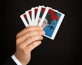 Frida with Roses and Bird Poker Cards