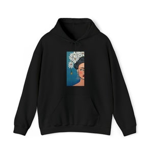 Frida with Daisies Unisex Heavy Blend Hooded Sweatshirt image 3