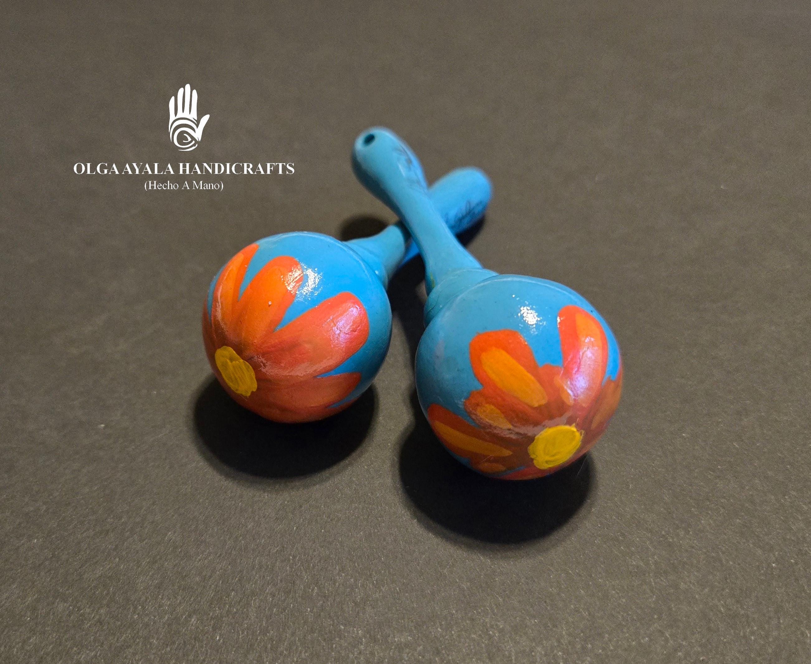 Puerto Rico Mini Maracas - Set Of 2 Small Puerto Rican Souvenir Musical Instruments