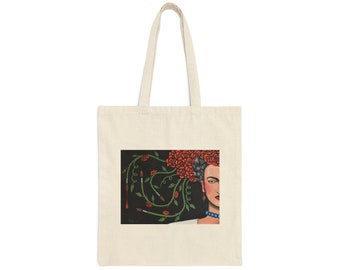 Frida's Crown Cotton Canvas Tote Bag