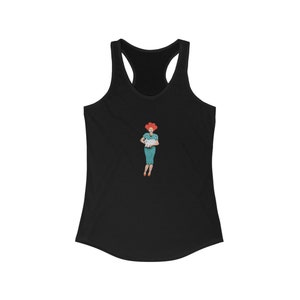Lady with White Cat Women&#39;s Ideal Racerback Tank