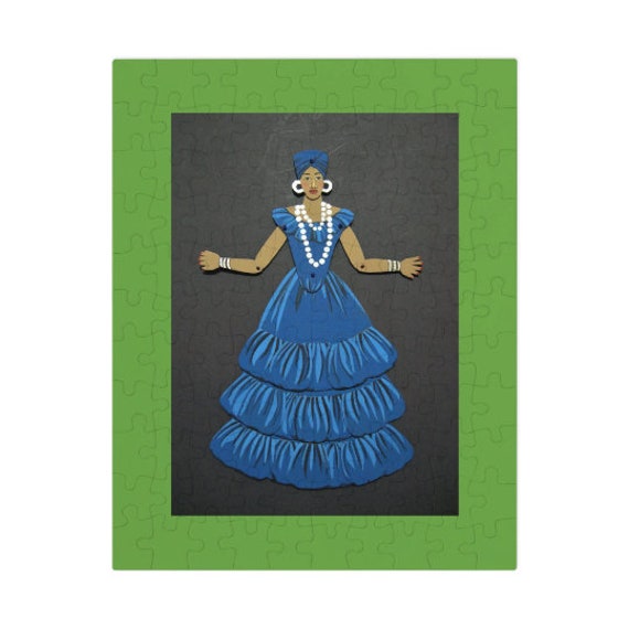 Bomba Woman in Blue Dress Jigsaw Puzzle - Etsy