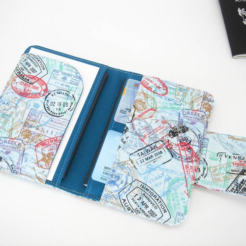 Travel Wallet for Passport Tickets Map Design Handmade From Etsy