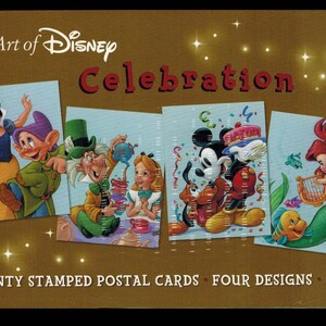 US Disney The Art of Feier 23 Cent vorgestempelte ungeöffnete Postkarten