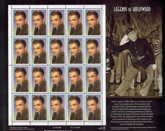 ハリウッドの伝説の切手シート、ジェームズ・ディーン、未使用の米国32