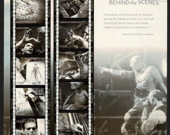 US American Filmaking: Behind the Scenes Pane of Ten Unused 37 Cent Stamps